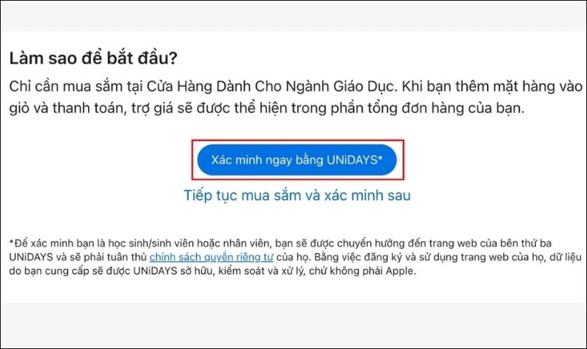 Cách đăng ký nhận ưu đãi Apple Store cho sinh viên