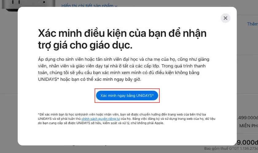 Các bước mua hàng với ưu đãi Apple Store cho sinh viên