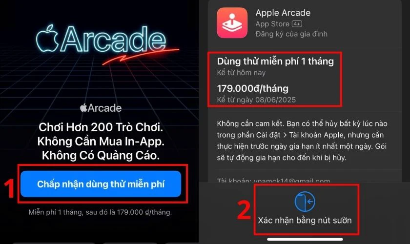 Chọn mục Chấp nhận dùng thử miễn phí