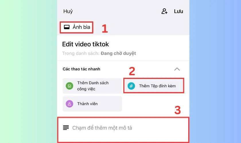 Thực hiện các thao tác chỉnh sửa thẻ mở rộng Trello