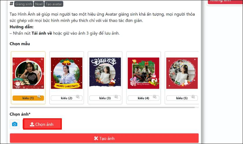 Cách tạo avatar Giáng sinh với khung Noel đẹp