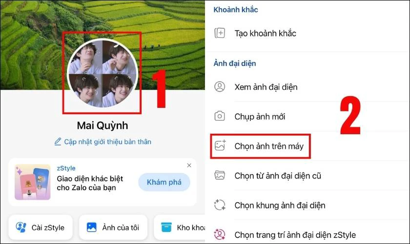 Nhấn xác nhận để hoàn tất việc thay đổi hình đại diện