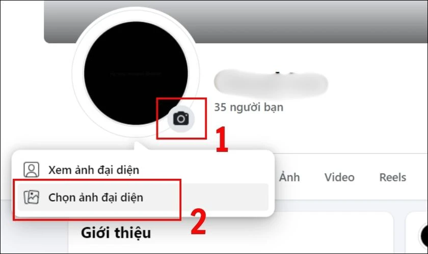 Truy cập mục Đổi ảnh đại diện trên Facebook