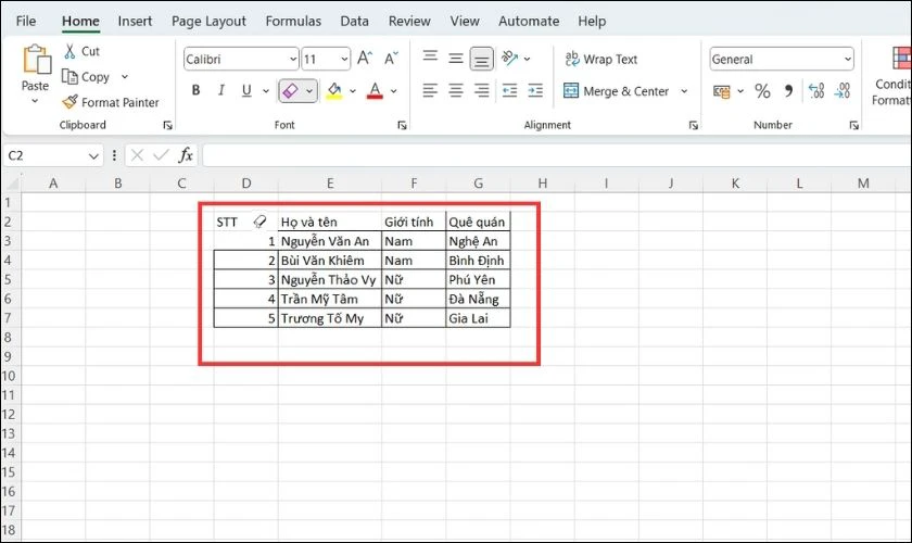 Xóa riêng lẻ hoặc toàn bộ khung viền đã tạo với công cụ cục gôm trong Excel