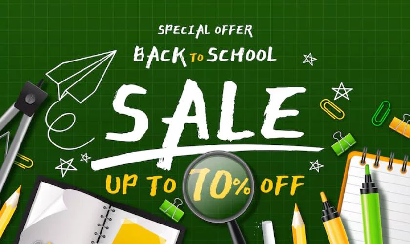 Banner Sale Back to School 2025 đẹp HD