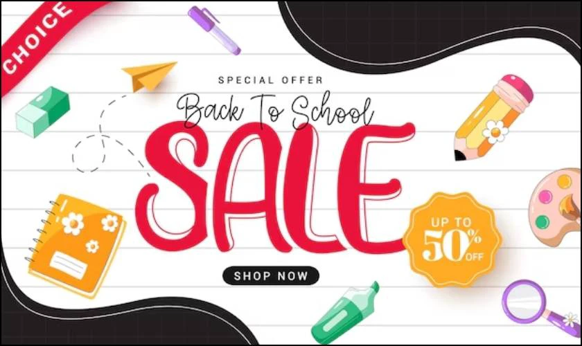 Banner Sale Back to School 2025 đẹp mới