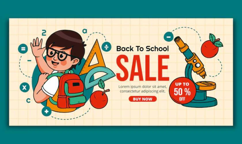 Banner Sale Back to School 2025 HD miễn phí