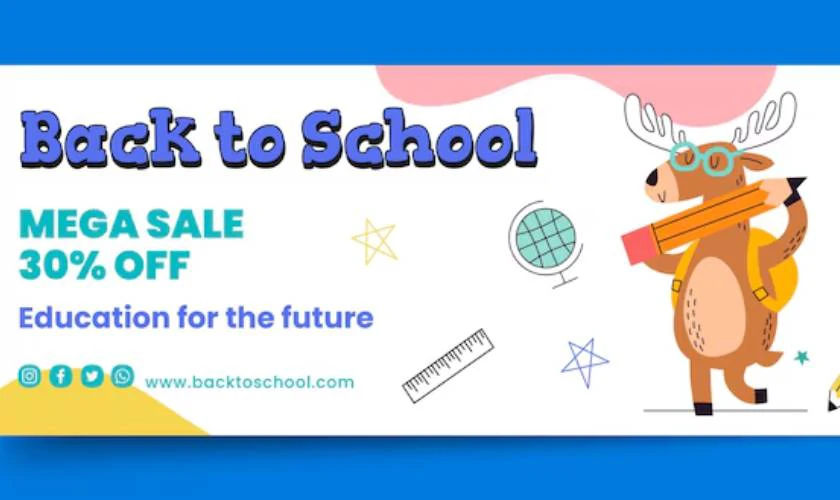 Banner Sale Back to School 2025 HD ấn tượng