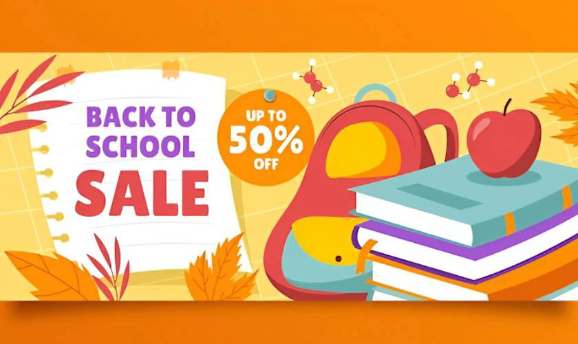 Banner Sale Back to School 2025 mới nhất đẹp