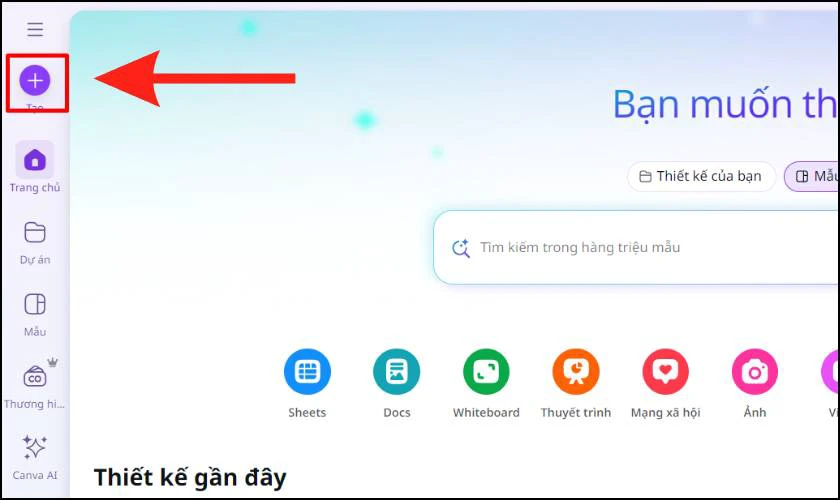 Tạo thiết kế mới