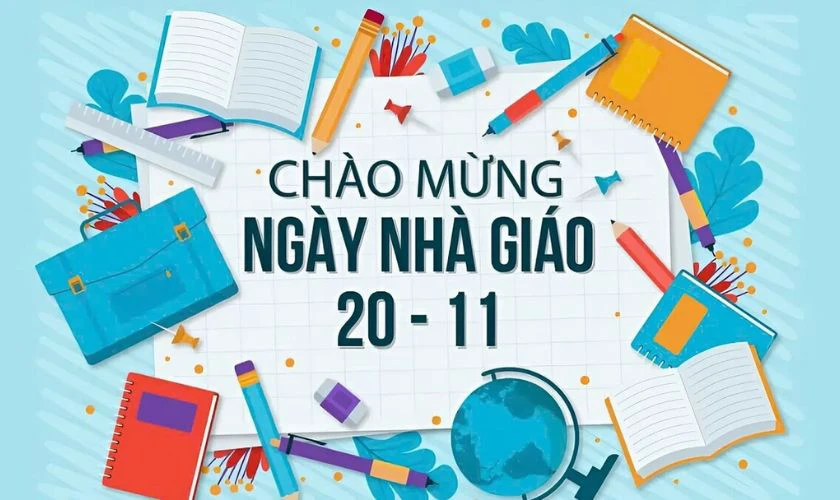 Backdrop 20/11 chủ đề mái trường ý nghĩa