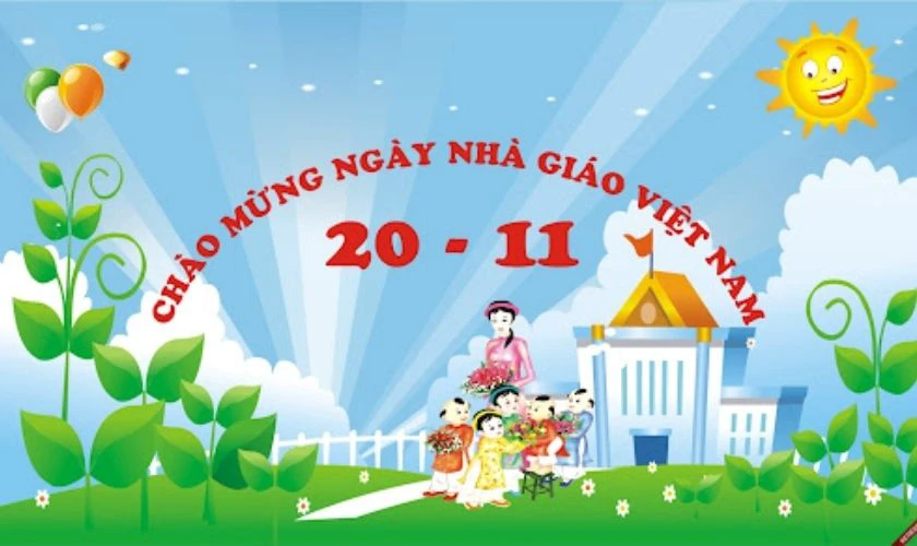 Backdrop cho trường mầm non 8k