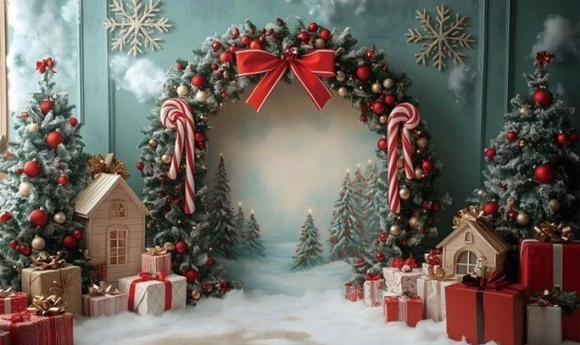 Backdrop Giáng sinh chủ đề cây thông Noel