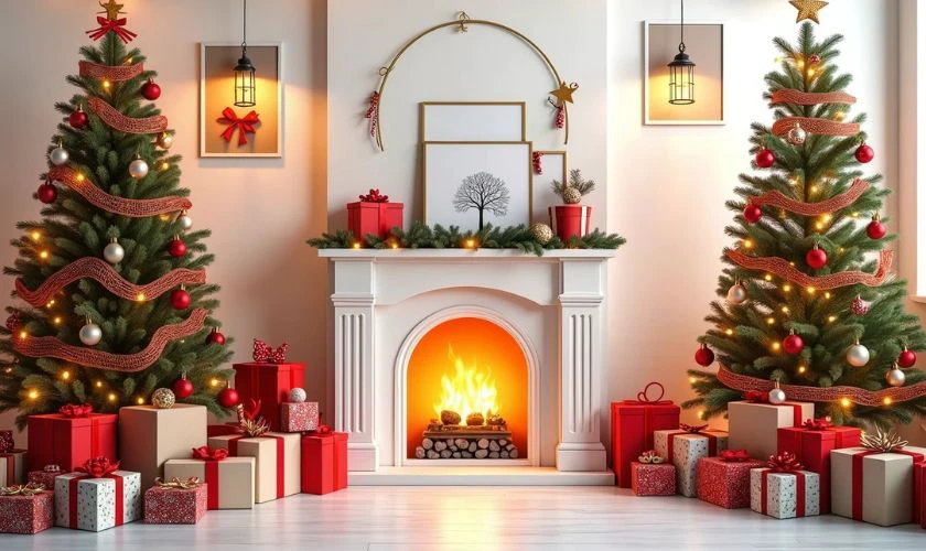 Backdrop Giáng sinh chủ đề cây thông Noel đẹp