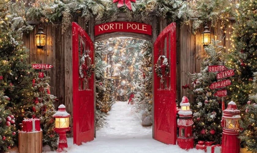 Backdrop Noel chụp hình cho quán cà phê