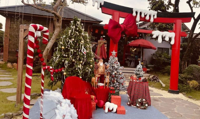 Backdrop Noel chụp hình cho quán cà phê đơn giản