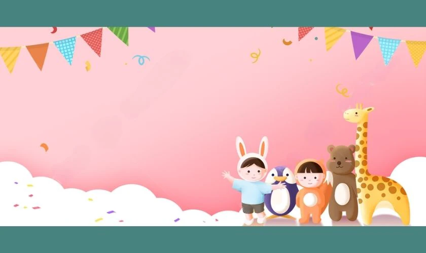 Backdrop Quốc tế Thiếu nhi 2025 chủ đề động vật