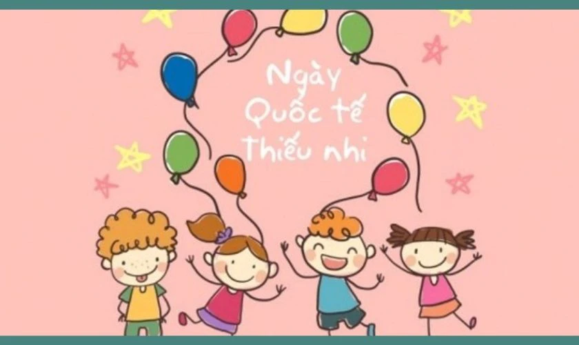 Backdrop Quốc tế Thiếu nhi 2025 chủ đề gia đình CUTE