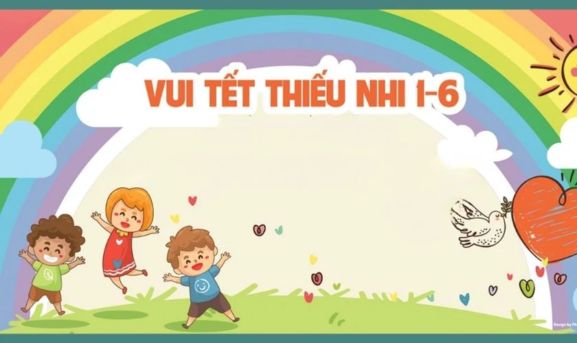 Backdrop Quốc tế Thiếu nhi 2025 chủ đề bạn bè free