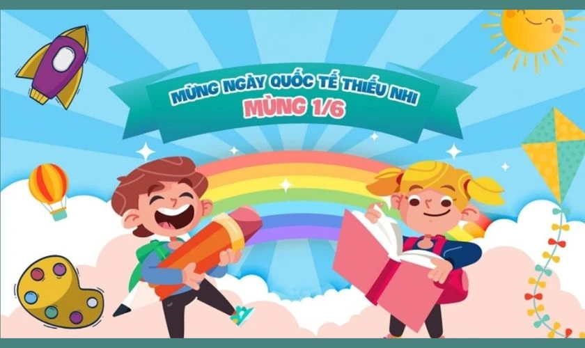 Backdrop Quốc tế Thiếu nhi 2025 chủ đề ước mơ đẹp