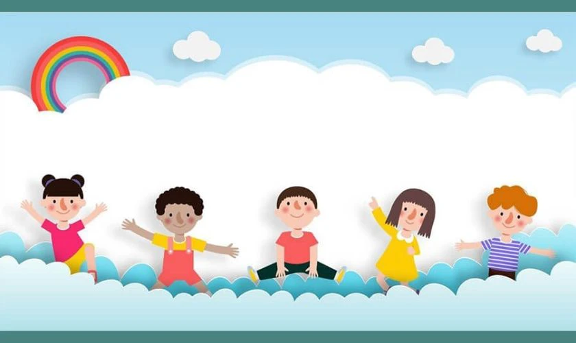 Backdrop Quốc tế Thiếu nhi 2025 tại nhà thiếu nhi mới