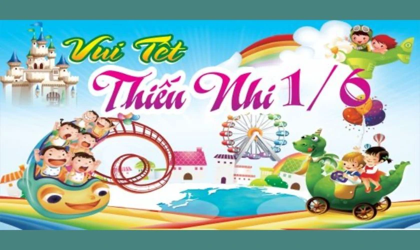 Backdrop Quốc tế Thiếu nhi 2025 tại địa điểm sinh hoạt ngoài trời HD