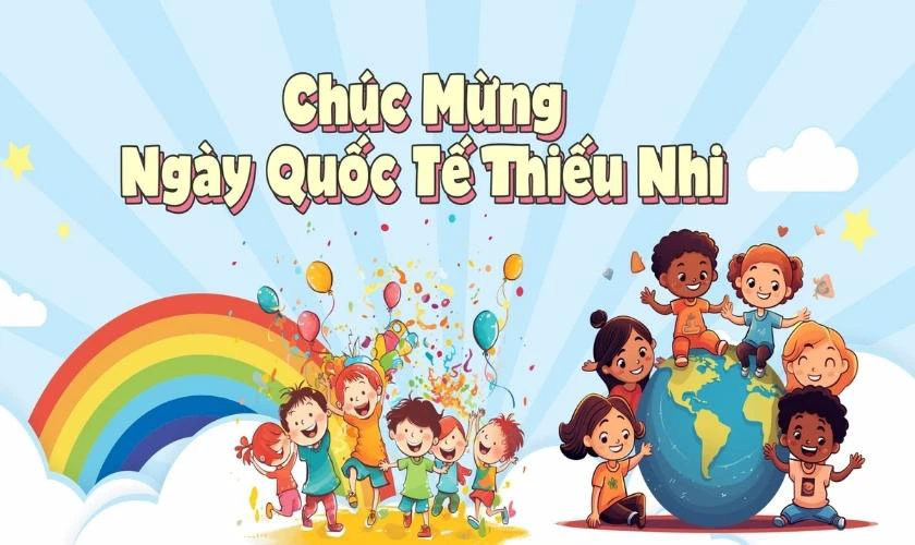 Backdrop Quốc tế Thiếu nhi 2025 đẹp xinh