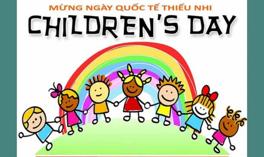 Backdrop Quốc tế Thiếu nhi 2025 chủ đề hoạt hình