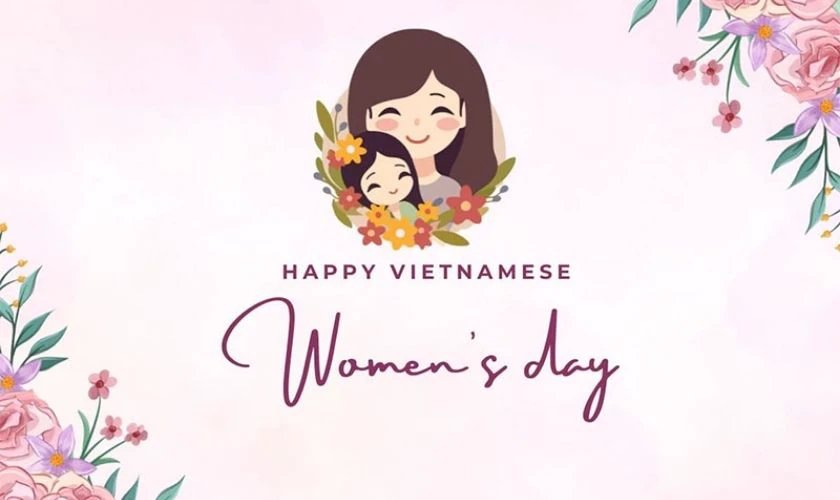 Background chủ đề ngày Phụ nữ Việt Nam đẹp cho mầm non