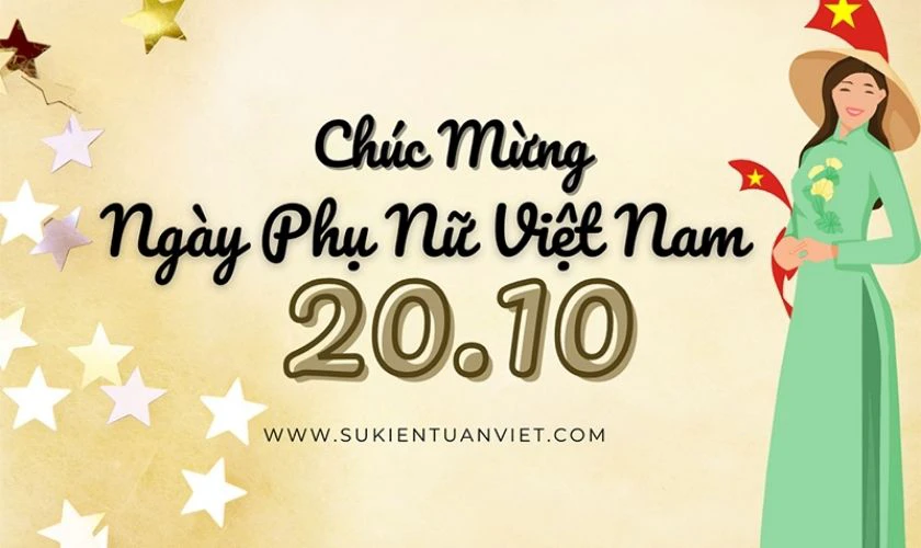 Background 20/10 màu vàng đẹp