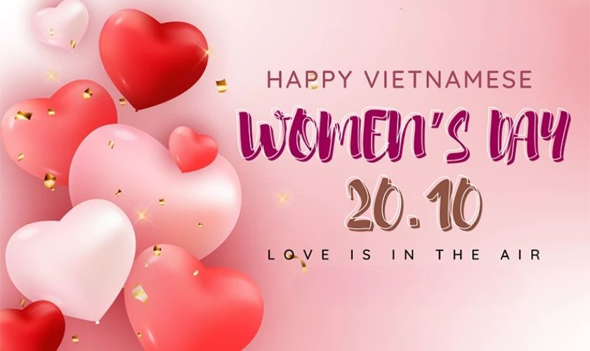 Background đỏ chúc mừng ngày Phụ nữ Việt Nam