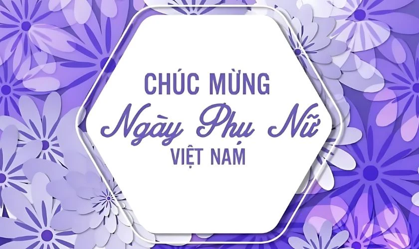 Background chúc mừng ngày Phụ nữ Việt Nam màu tím