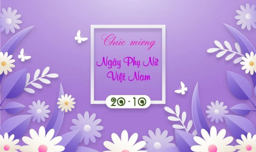 Background ngày Phụ nữ Việt Nam màu tím