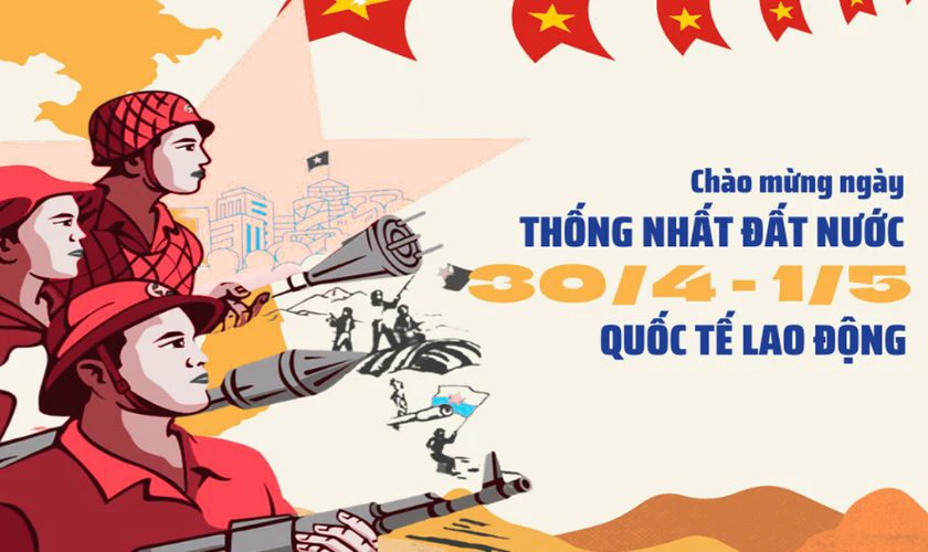 Background 30/4 1/5 2025 lịch sử vẻ vang 4K