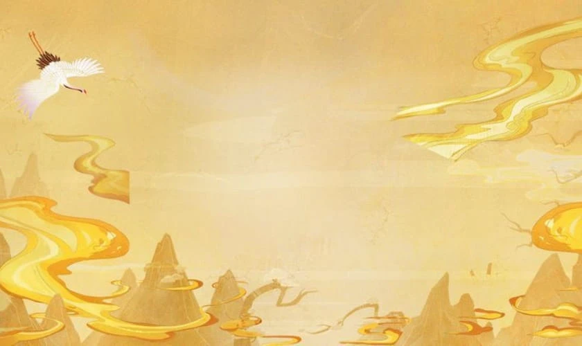 Background Giỗ tổ Hùng Vương 2026 truyền thống văn hoá tone vàng