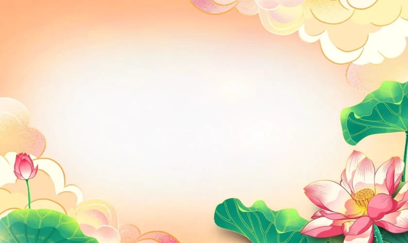 Background Giỗ tổ Hùng Vương 2026 truyền thống văn hoá tone hồng