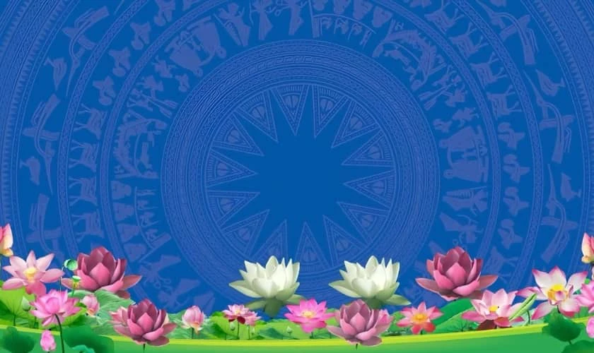 Nền Giỗ tổ Hùng Vương 2026 họa tiết văn hóa