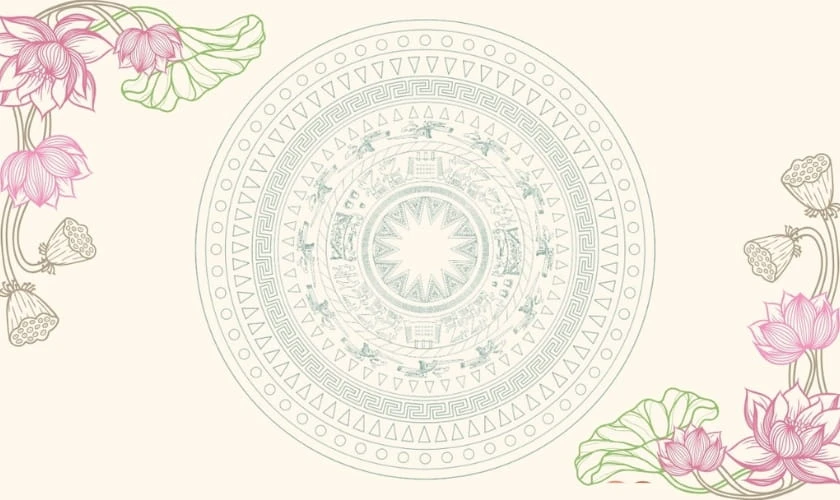 Nền Giỗ tổ Hùng Vương 2026 họa tiết văn hóa ấn tượng