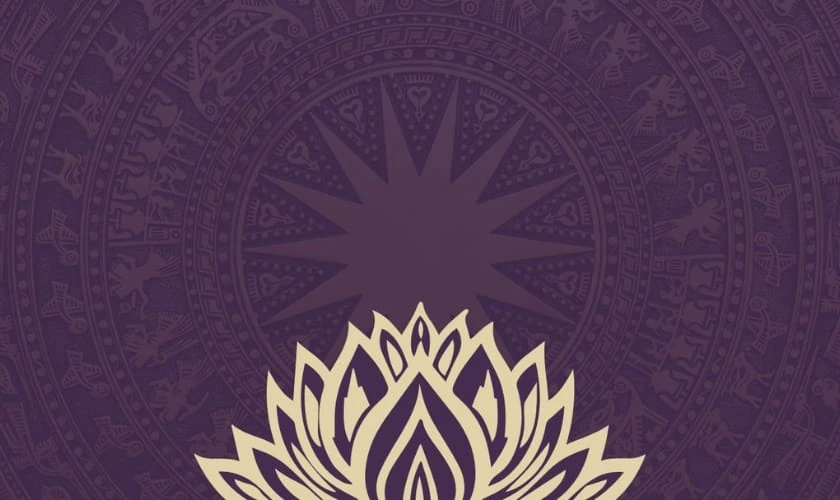 Nền Giỗ tổ Hùng Vương 2026 họa tiết văn hóa tone tím