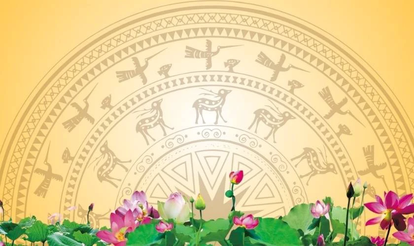 Background Giỗ tổ tone vàng