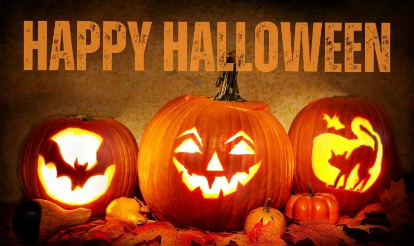 Background Halloween màu cam sắc nét