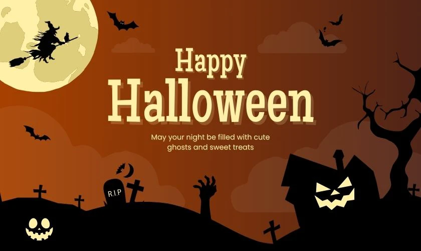 Background Halloween màu cam độc đáo