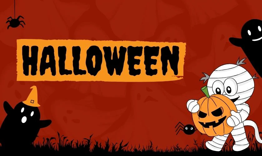 Background Halloween màu đỏ đẹp