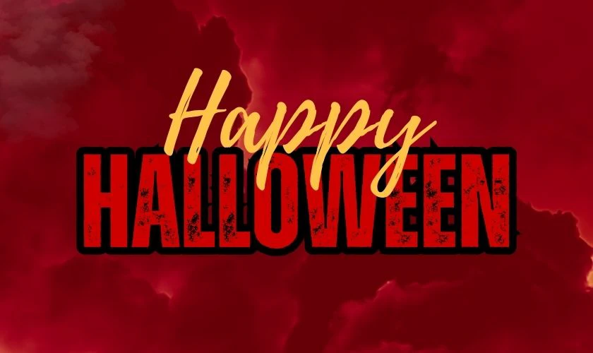 Background Halloween màu đỏ ấn tượng