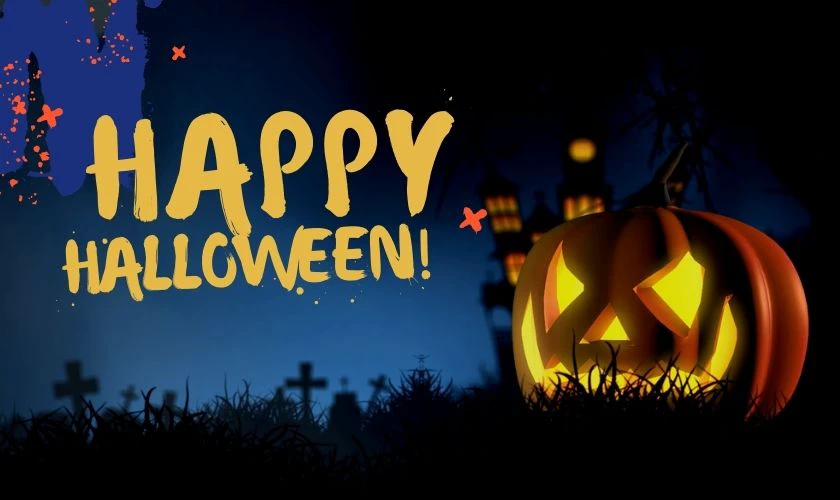 Background Halloween màu xanh dương độc đáo