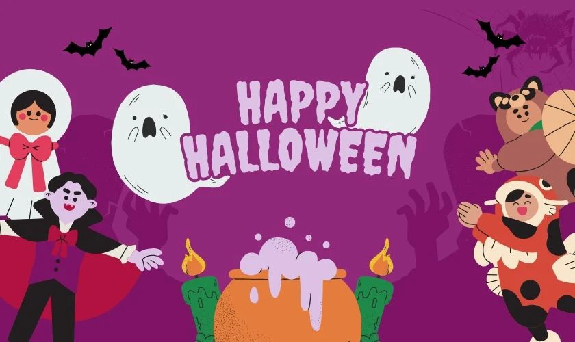 Background Halloween cute cho trẻ