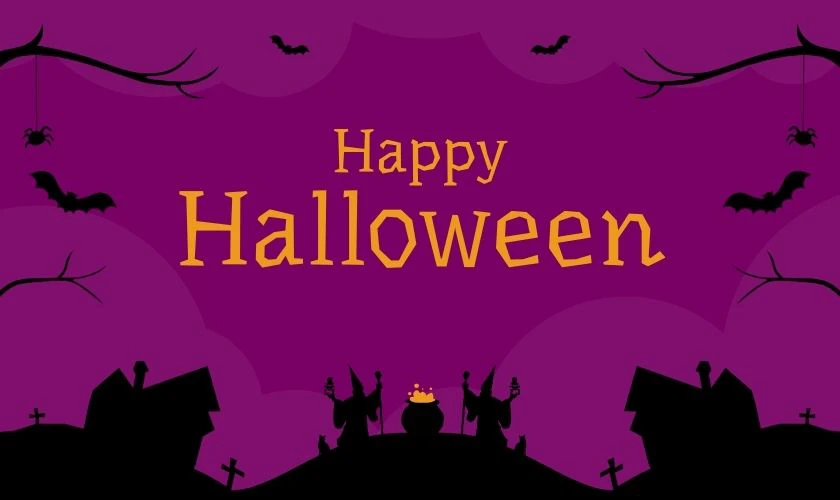 Background Halloween màu tím sắc nét