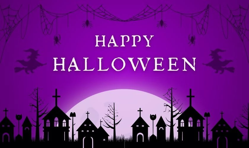 Background Halloween màu tím độc đáo