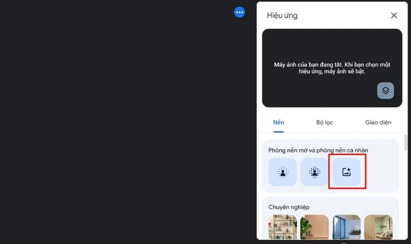 Nền tảng Google Meet đổi background