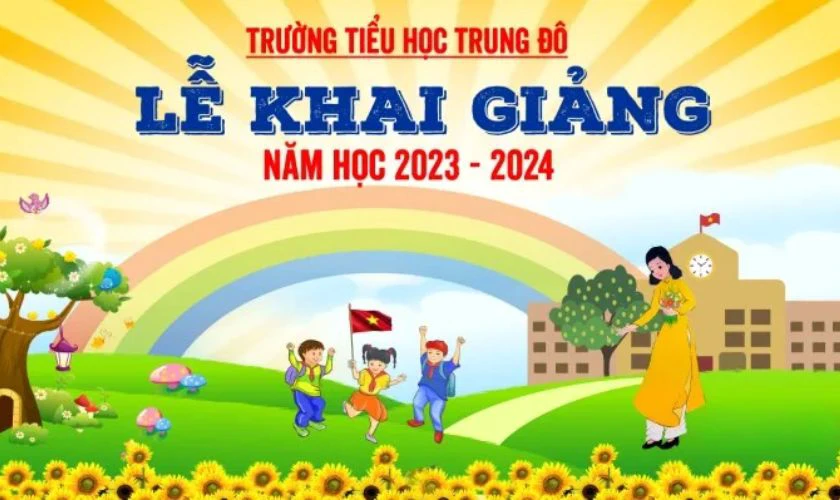 Background khai giảng 2025 chào năm học mới đẹp HD